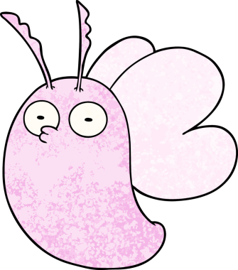 Bir insan tarafından çizilmiş komik bir kelebek.