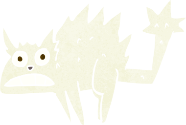 Bir insan tarafından çizilmiş korkmuş çizgi film kedisi.