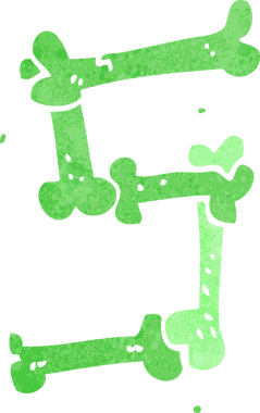 Bir insan tarafından çizilmiş bir cadılar bayramı kemik numarası.