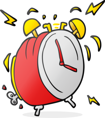 Bir insan tarafından çizilmiş karikatür çalar saat.