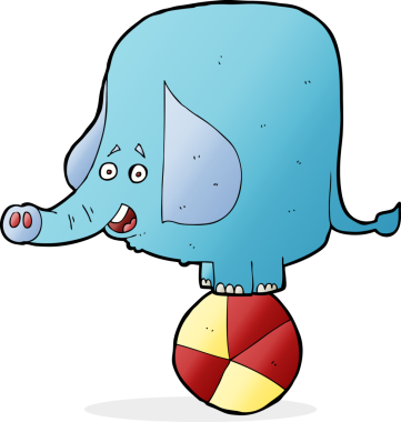 Bir insan tarafından çizilmiş bir sirk fili.