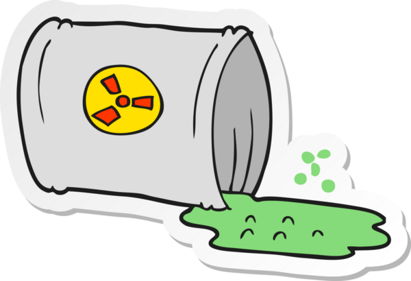 Bir insan tarafından çizilmiş bir nükleer atığın çıkartması.