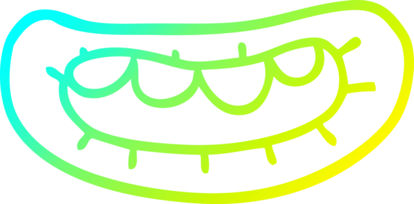 Bir insan tarafından çizilmiş karikatür ağzının soğuk gradyan çizgisi.