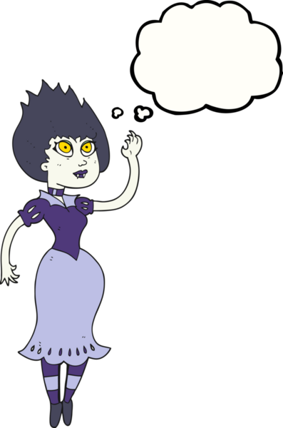 Bir insan tarafından çizilmiş serbest çizim baloncuklu vampir kız.