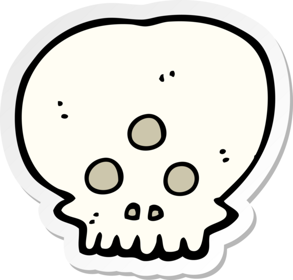 Bir insan tarafından çizilmiş mistik kafatasının çıkartması.