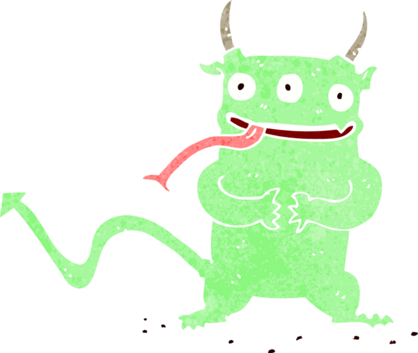 Bir insan tarafından çizilmiş küçük bir şeytan.
