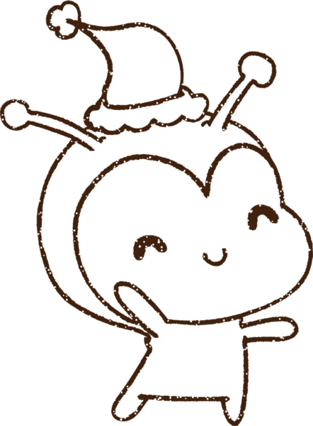 Bir insan tarafından çizilen Noel Uzaylı Kömürü