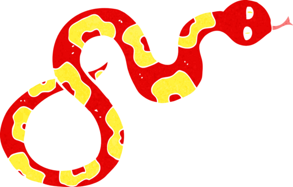 Bir insan tarafından çizilmiş çizgi film yılanı.