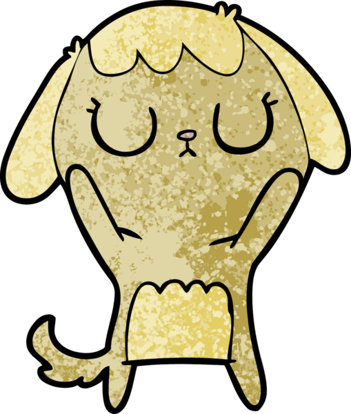 Bir insan tarafından çizilmiş şirin bir çizgi film köpeği.