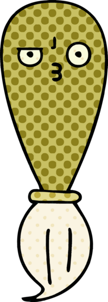 Bir insan tarafından çizilmiş bir boya fırçasının karikatürü.