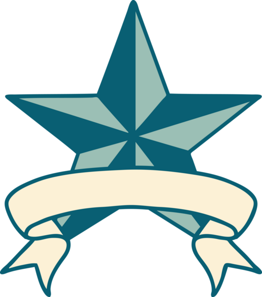 Bir insan tarafından çizilmiş geleneksel bir yıldız dövmesi