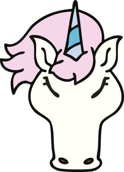 Bir insan tarafından çizilmiş tuhaf tek boynuzlu at.