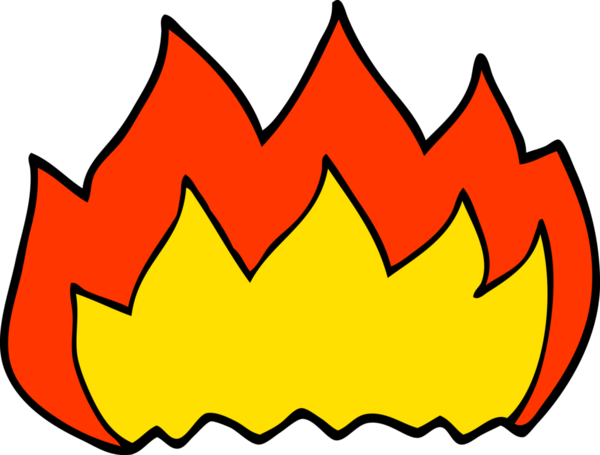 Bir insan tarafından çizilmiş sıcak alevi karala