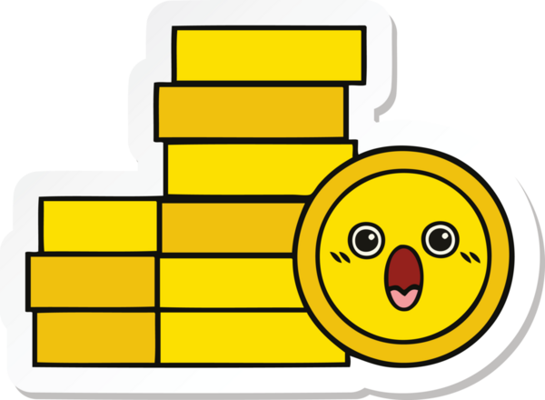 Bir insan tarafından çizilmiş şirin bozuk paraların çıkartması.