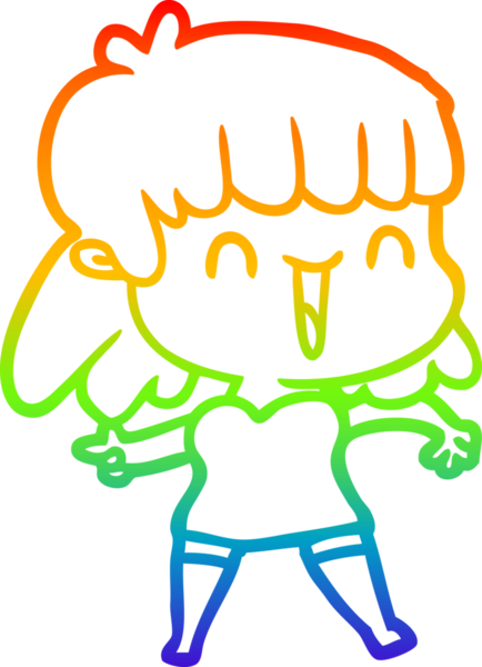 gökkuşağı gradyan çizimi bir insan tarafından çizilmiş bir karikatür kadın