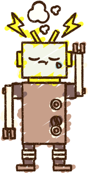 Bir insan tarafından çizilen Sallanan Robot Tebeşiri