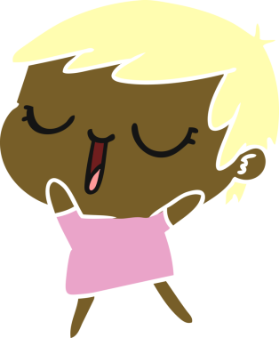 Bir insan tarafından çizilmiş kawaii kısa saçlı kız karikatürü.