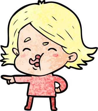 Bir insan tarafından çizilen karikatür kızı.