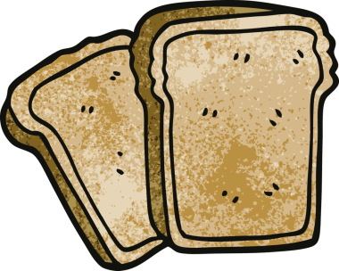 Bir insan tarafından çizilmiş karikatür tostu.