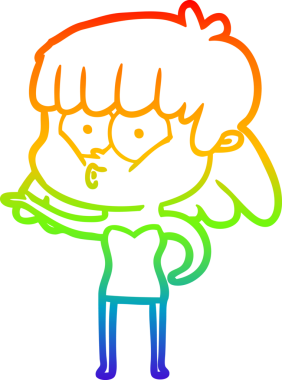 gökkuşağı gradyan çizimi bir insan tarafından çizilmiş bir çizgi film ıslık kızı