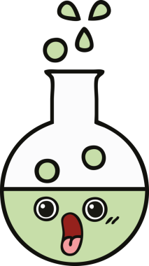 Bir insan tarafından çizilmiş bir test tüpü karikatürü.