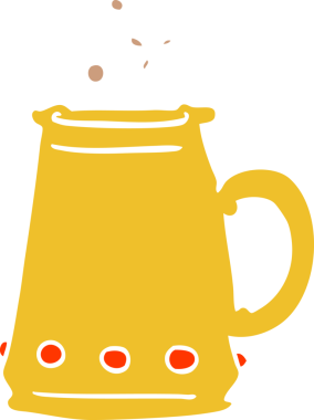 Bir insan tarafından çizilmiş düz renkli karikatür.