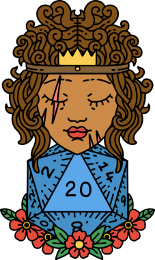 Retro Dövme Tarzı İnsan Barbarlığı Bir insan tarafından çizilmiş 20 zar ile