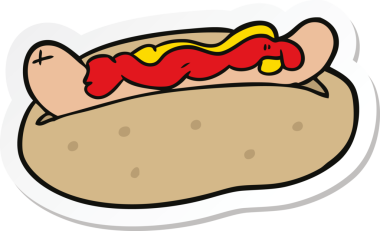 Bir insan tarafından çizilmiş bir sosislinin çıkartması.