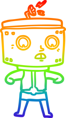 gökkuşağı gradyan çizgisi bir insan tarafından çizilmiş robot çizgi