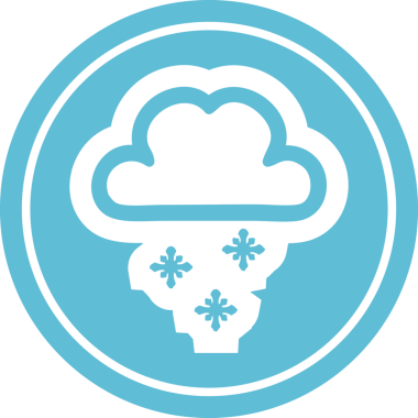 Bir insan tarafından çizilmiş kar bulutu dairesel simgesi