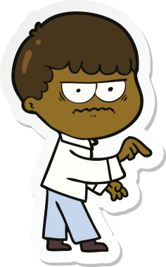 Bir insan tarafından çizilmiş bir karikatür çıkartması.