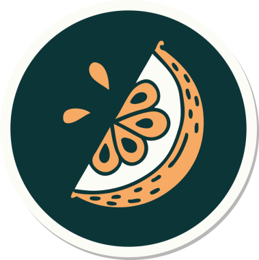 Bir insan tarafından çizilmiş limon dilimi şeklinde dövme çıkartması.