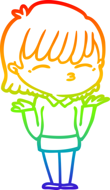 gökkuşağı gradyan çizimi bir insan tarafından çizilmiş bir karikatür kadın