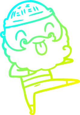 Soğuk gradyan çizgisi, sakallı bir adamın bir insan tarafından çizilmiş dili.