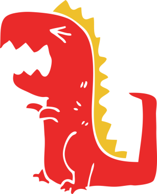 Bir insan tarafından çizilmiş kükreyen çizgi film karalaması.