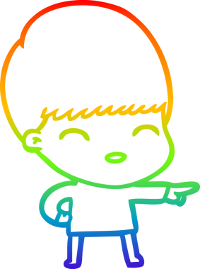 gökkuşağı gradyanı çizimi bir insan tarafından çizilmiş mutlu bir çizgi film çocuğu