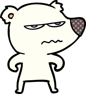 Bir insan tarafından çizilmiş kızgın ayı kutup karikatürü.