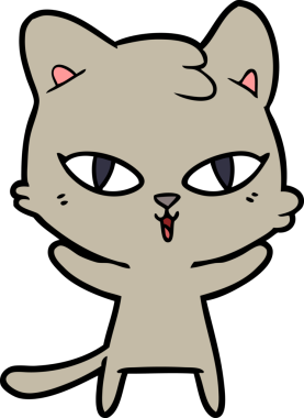 Bir insan tarafından çizilmiş çizgi film kedisi.