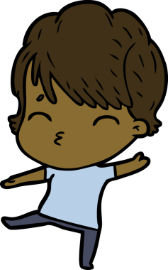 Bir insan tarafından çizilmiş bir çizgi film kadını.