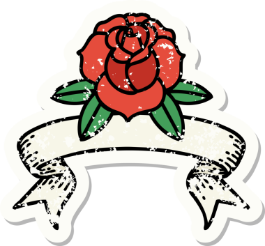 Bir insan tarafından çizilmiş çiçeğin bayrağını taşıyan eski bir etiket.