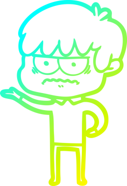 Bir insan tarafından çizilmiş soğuk gradyan çizgi film karakteri.