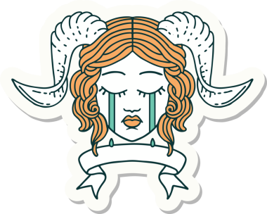 Bir insan tarafından çizilmiş parşömen pankartıyla bağlanmış ağlama etiketi.