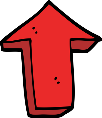 Bir insan tarafından çizilmiş karalama oku.