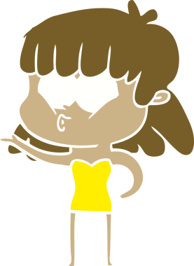 Bir insan tarafından çizilmiş düz renkli bir karikatür.