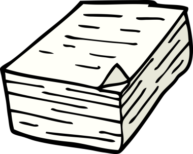 Bir insan tarafından çizilmiş karalama kağıdı yığını.