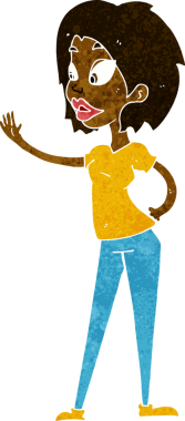 Bir insan tarafından çizilmiş karikatür kadın.