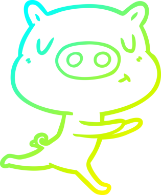 Bir insan tarafından çizilen çizgi film içerikli domuz çizimi.