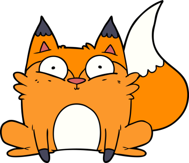 Çizgi film bir insan tarafından çizilmiş ürkmüş tilki.