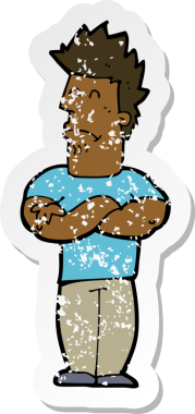 Bir insan tarafından çizilmiş somurtkan bir karikatürün gerilimli yapıştırması.