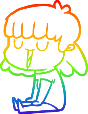 gökkuşağı gradyan çizimi bir insan tarafından çizilmiş bir karikatür kadın